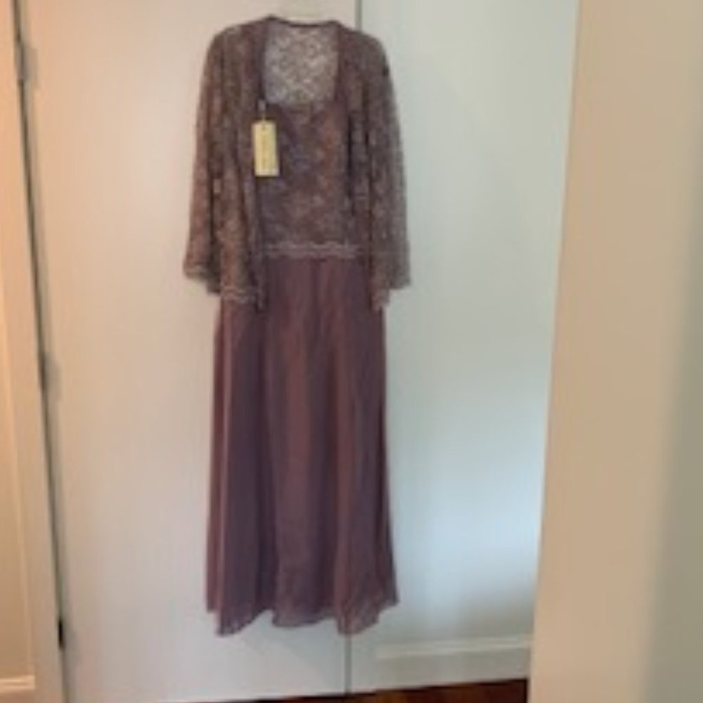 SIZE 14, FULL-LENGTH, LIGHT PURPLE (MAUVE) MOTHER-OF-BRIDE OR BRIDESMAID DRESS